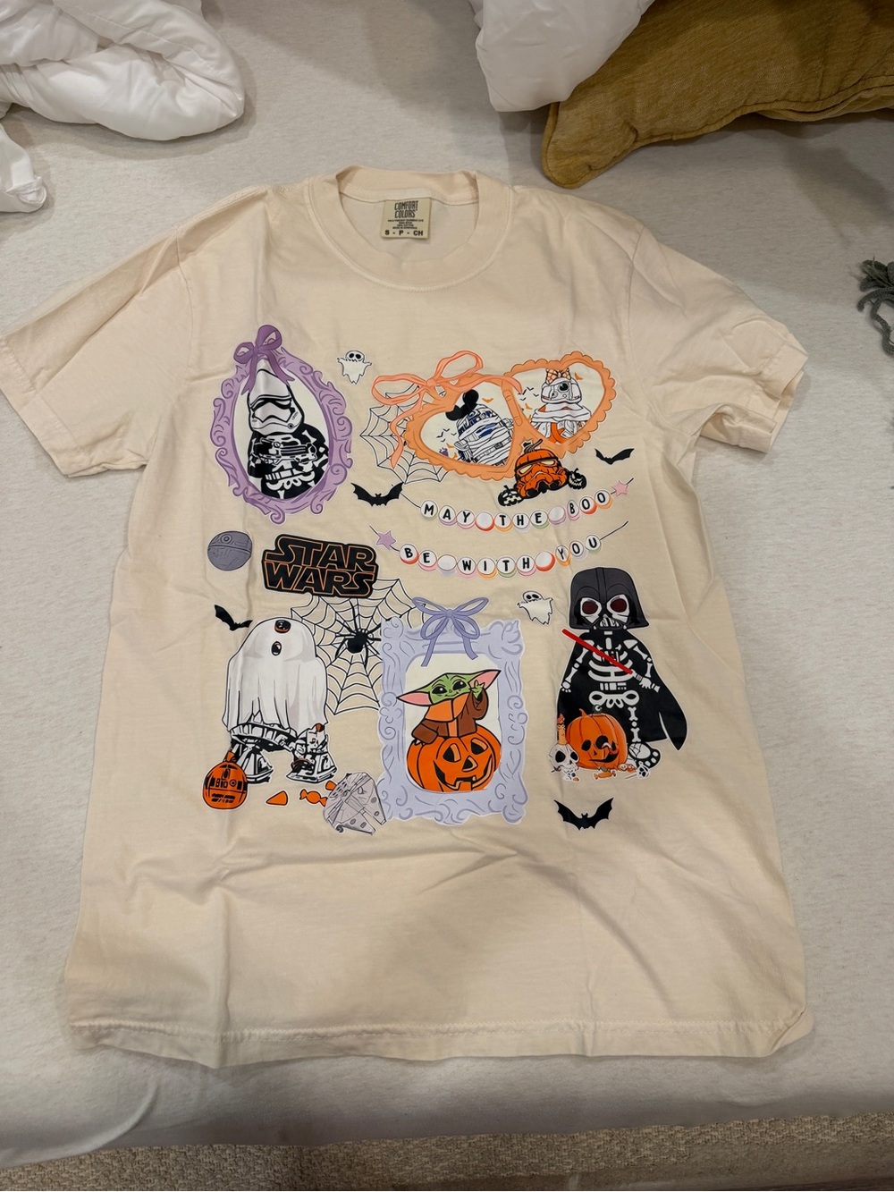 Star Wars Halloween Costume T-Shirt with Cream, Orange & Purple Designs